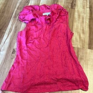 Trina Turk 100% silk hot pink zip side closure size 8